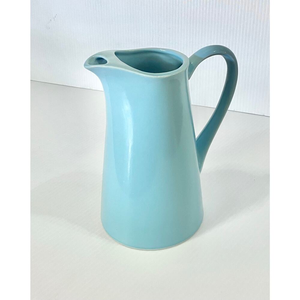 Vintage Pottery Pitcher Mid Century Robin Egg Blue Cameron Clay 1950 MCM Ceramic